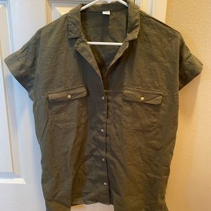 Old Navy Linen Blend Utility Shirt